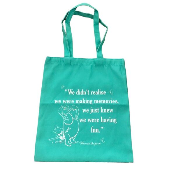 Handbags - Disney Winnie the Pooh Teal Blue Canvas Tote‎ Bag Unisex